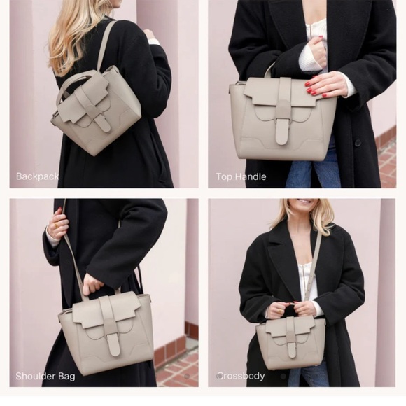 Senreve Black Midi Maestra Bag with Structured Design. Like bee - Picture 4 of 15